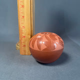 Harriet Tafoya, Vintage Santa Clara Pueblo Handmade Seed Pot with Painted Feather Design(JM15)