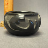 Frances Salazar Vintage Santa Clara Pueblo, Handmade Black ware Pot with Carved Design (JM8)