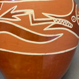 Nicolasa Naranjo Vintage Santa Clara Pueblo, Handmade Polished and Painted Clay Pot with Avanyu Design (JM2)