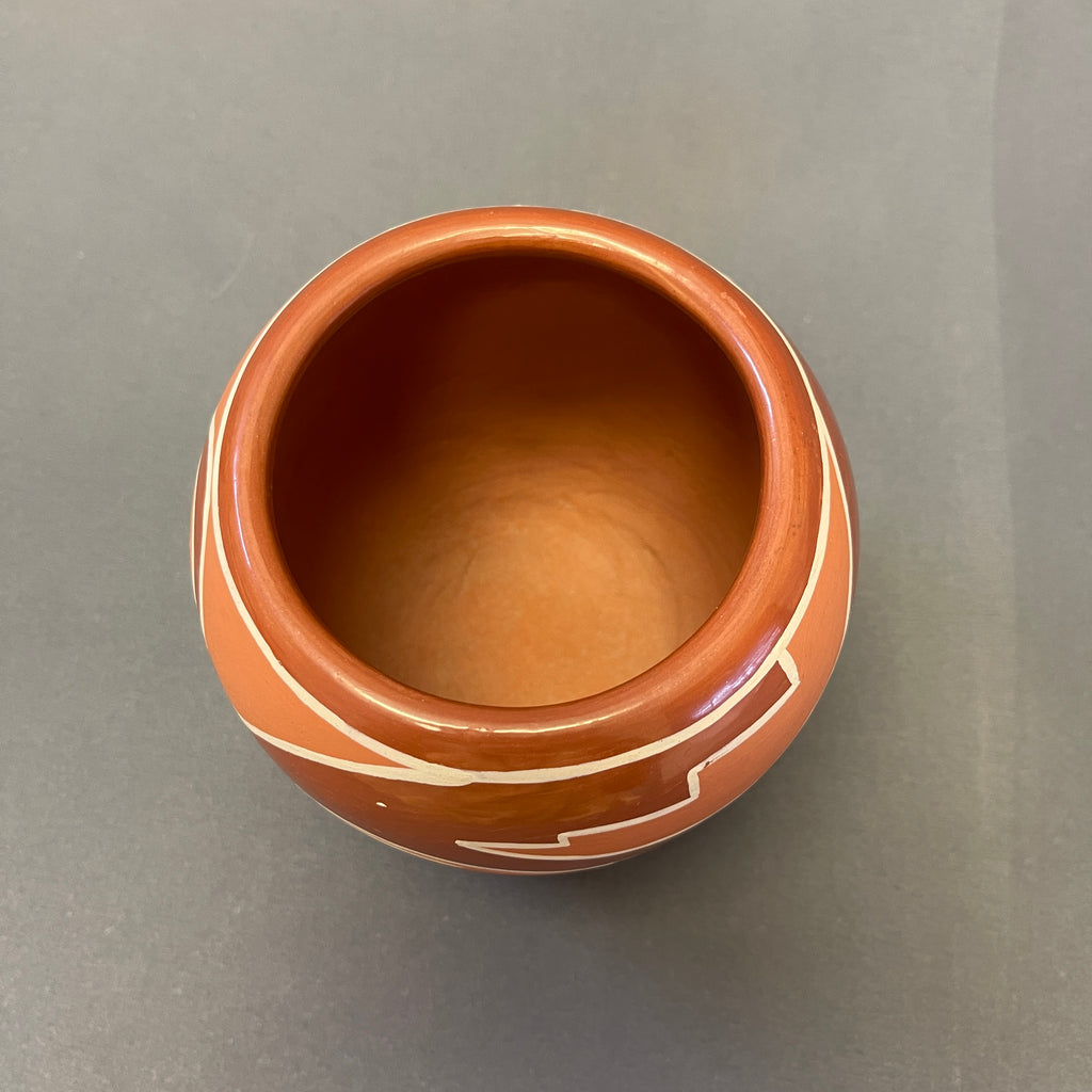 Nicolasa Naranjo Vintage Santa Clara Pueblo, Handmade Polished and Painted Clay Pot with Avanyu Design (JM2)