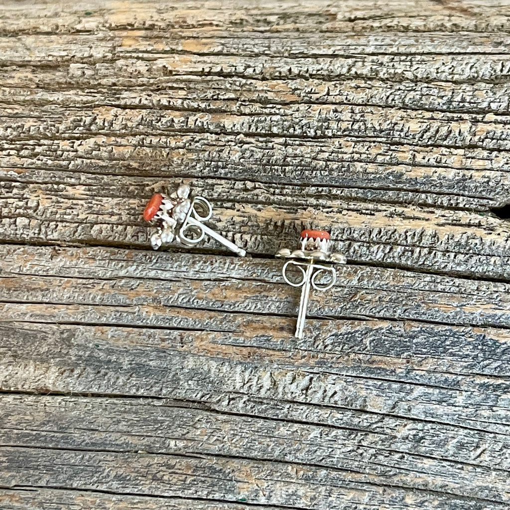 Navajo Sterling Silver Turtle Earrings with Spiny Oyster Shell, authentic Native American  1/272