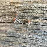 Navajo Sterling Silver Turtle Earrings with Spiny Oyster Shell, authentic Native American  1/272