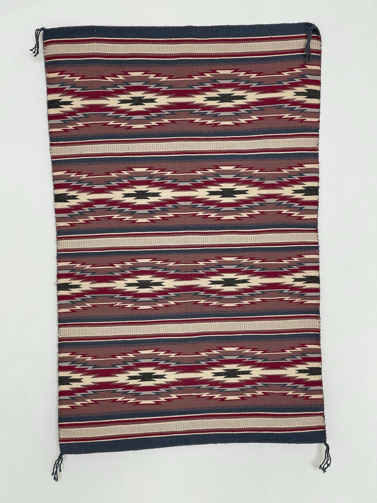 Navajo rug weaving in Chinle style, vintage Native American, handwoven (GM284)