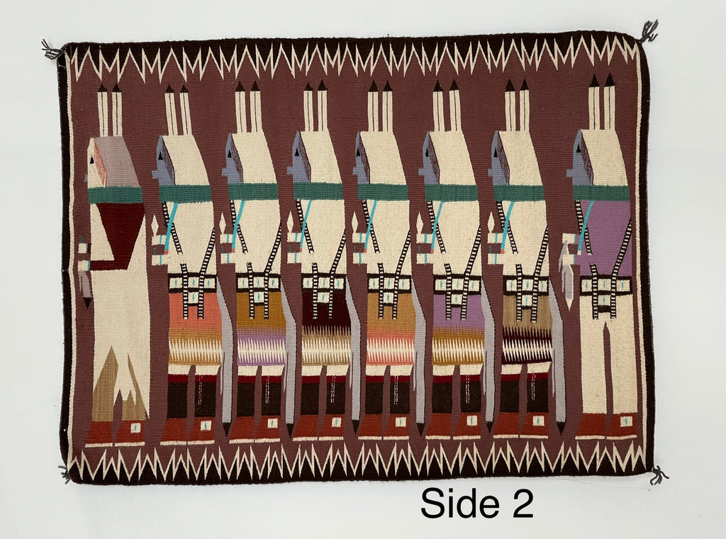 Navajo Yeibichai rug weaving, authentic Native American, handwoven (GM285)