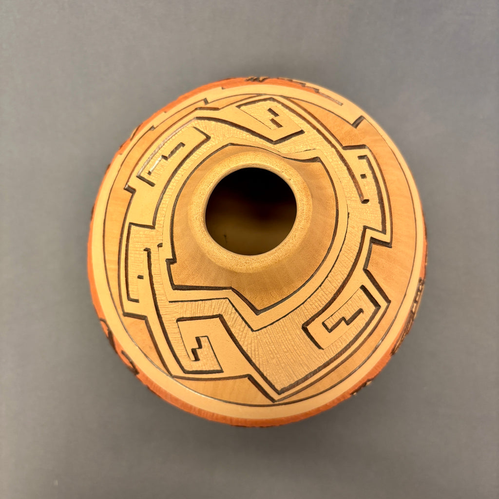 Marty and Elvira Nampeyo Hopi Carved Pot with Kachina Design   (JM30)