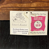 Canadian Northwest Territories heart shaped birchbark basket artist signed Marie Kotchea (GM454)