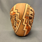 Marty and Elvira Nampeyo Hopi Carved Pot with Kachina Design   (JM32)