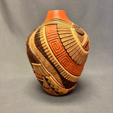 Tom Polacca Hopi Carved Pot with Longhair Kachina Design   (JM33)