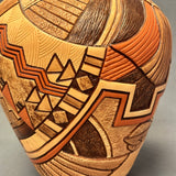 Tom Polacca Hopi Carved Pot with Longhair Kachina Design   (JM33)