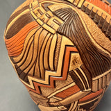 Tom Polacca Hopi Carved Pot with Longhair Kachina Design   (JM33)
