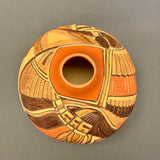 Tom Polacca Hopi Carved Pot with Longhair Kachina Design   (JM33)
