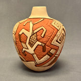 Tom Polacca Hopi Carved Pot with Longhair Kachina  (JM34)