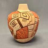 Tom Polacca Hopi Carved Pot with Longhair Kachina  (JM34)