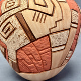 Tom Polacca Hopi Carved Pot with Longhair Kachina  (JM34)