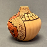 Carla Nampeyo Hopi Carved Pot with Kachina  (JM35)