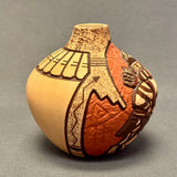 Carla Nampeyo Hopi Carved Pot with Kachina  (JM35)
