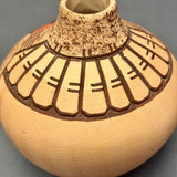Carla Nampeyo Hopi Carved Pot with Kachina  (JM35)