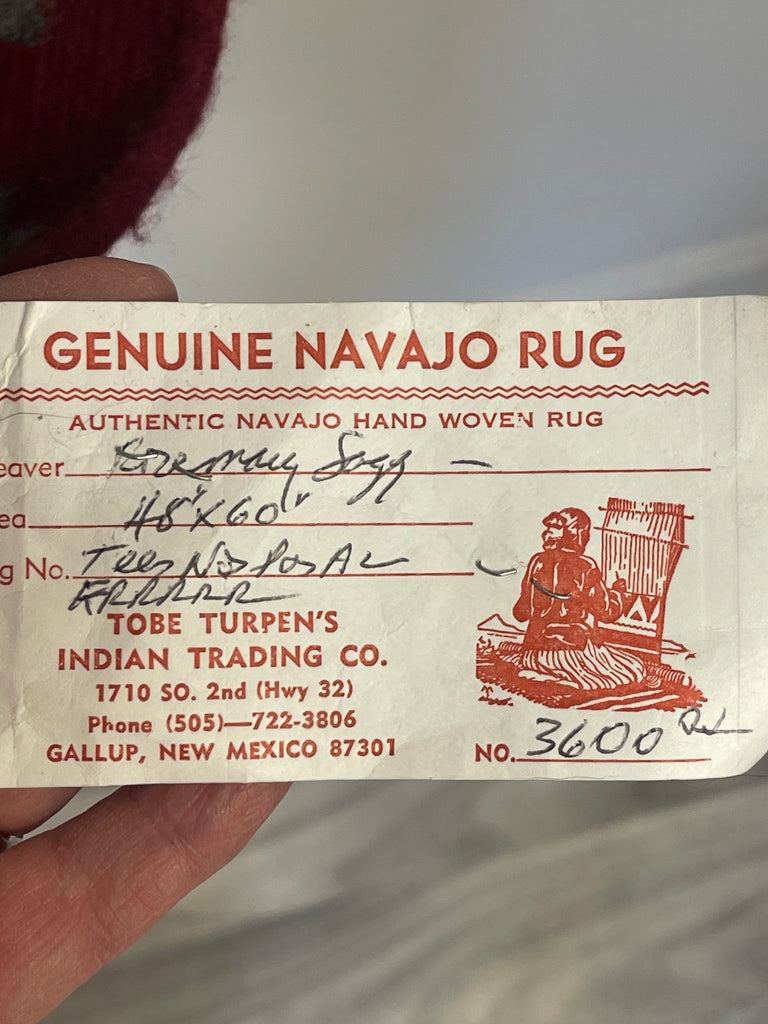 Rosemary Sagg Authentic Navajo Wool Rug with Teec Nos Pos design  (JM119)