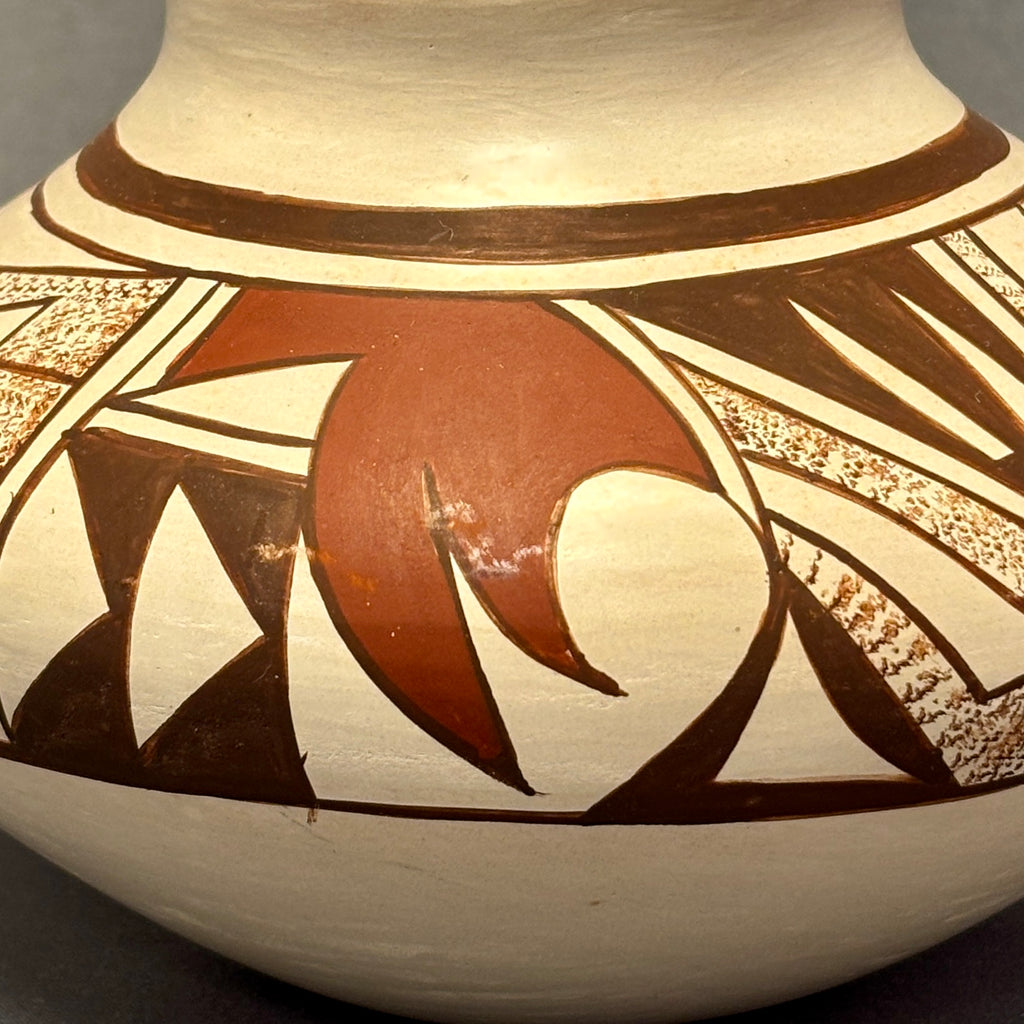 Loretta Navasie, Hopi White Slip Painted Pot  (JM37)
