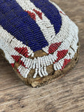 Cheyenne Authentic Native American beaded moccasins - Antique Late 1800s.  Sinew sewn with Venetian glass beads (GM179)