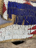 Cheyenne Authentic Native American beaded moccasins - Antique Late 1800s.  Sinew sewn with Venetian glass beads (GM179)