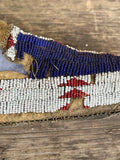 Cheyenne Authentic Native American beaded moccasins - Antique Late 1800s.  Sinew sewn with Venetian glass beads (GM179)