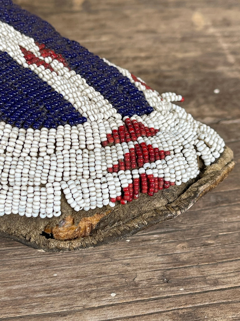 Cheyenne Authentic Native American beaded moccasins - Antique Late 1800s.  Sinew sewn with Venetian glass beads (GM179)