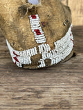 Cheyenne Authentic Native American beaded moccasins - Antique Late 1800s.  Sinew sewn with Venetian glass beads (GM179)