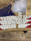 Cheyenne Authentic Native American beaded moccasins - Antique Late 1800s.  Sinew sewn with Venetian glass beads (GM179)