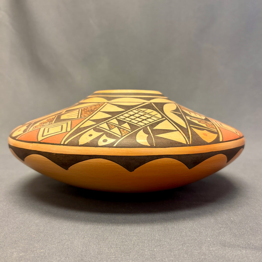 Dee Setalla, Hopi Wide Painted Pot with Pottery Shard Design  (JM44)
