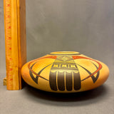 Fawn Garcia Navasie, Hopi Wide Painted Pot with Parrot Design  (JM45)
