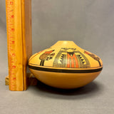 Gloria Mahle, Hopi Wide Painted Pot with Bird Design  (JM47)