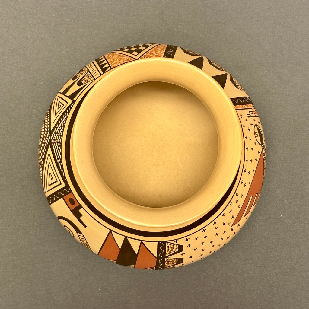 Agnes Setalla Nahsonhoya, Hopi Painted Pot with Bird Design  (JM51)