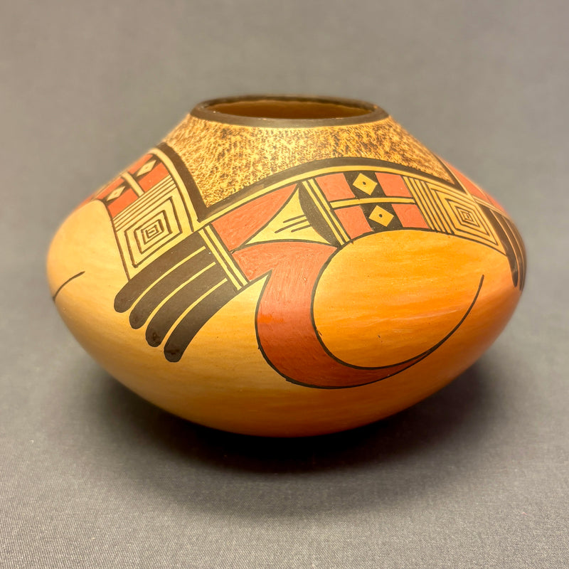 James Nampeyo, Hopi Painted Pot with Parrot Tail Design  (JM55)
