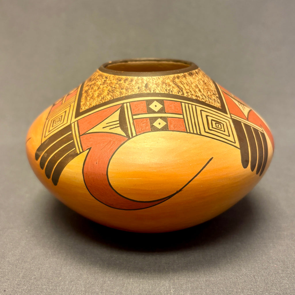 James Nampeyo, Hopi Painted Pot with Parrot Tail Design  (JM55)