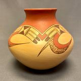 James Nampeyo, Hopi Tall Painted Pot with Parrot Tail Design  (JM58)