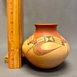 James Nampeyo, Hopi Tall Painted Pot with Parrot Tail Design  (JM58)
