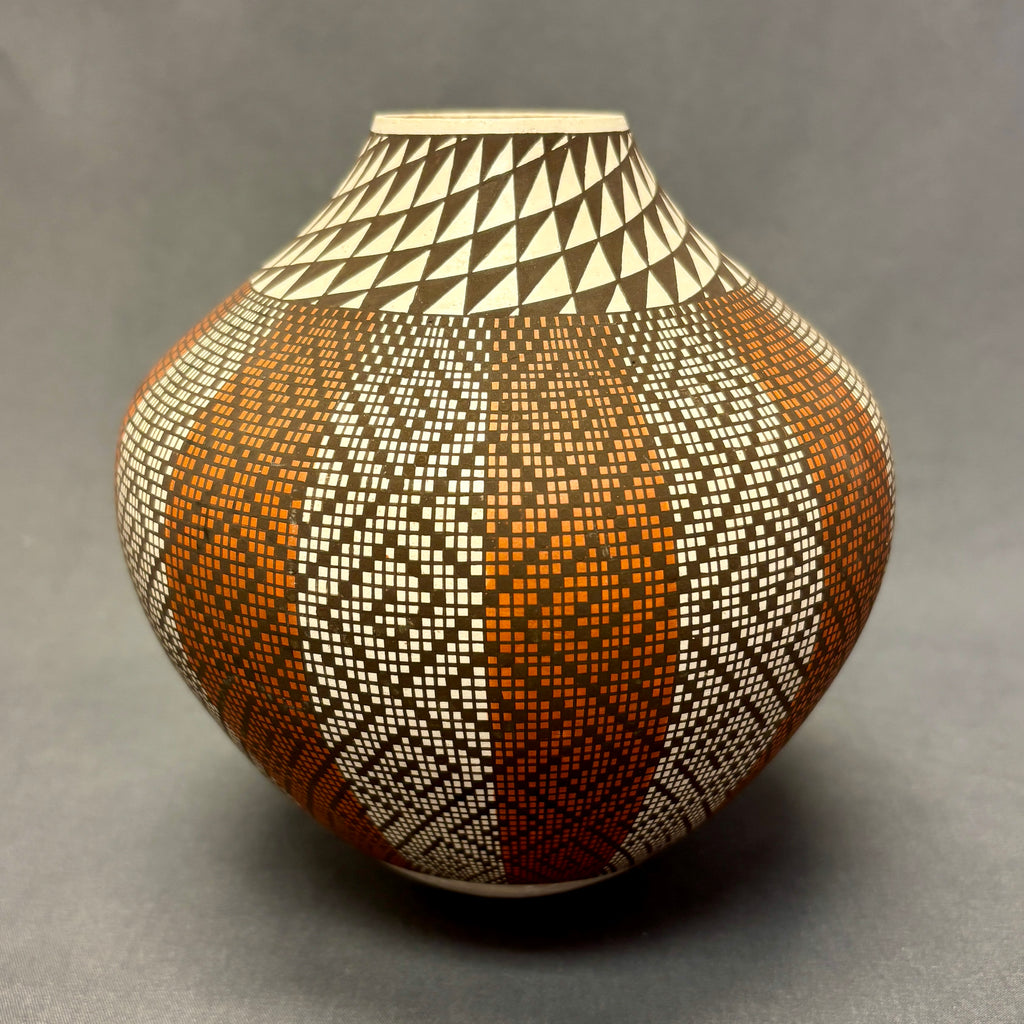 Frederica Antonio Vintage Acoma Pueblo Pot with Painted Eyedazzler Design (JM67)