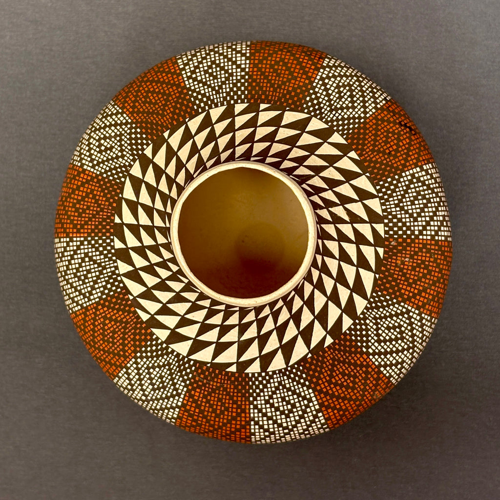 Frederica Antonio Vintage Acoma Pueblo Pot with Painted Eyedazzler Design (JM67)