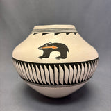 Debbie Brown Vintage Acoma Pueblo Painted Olla with Bear Fetish Design   (JM77)