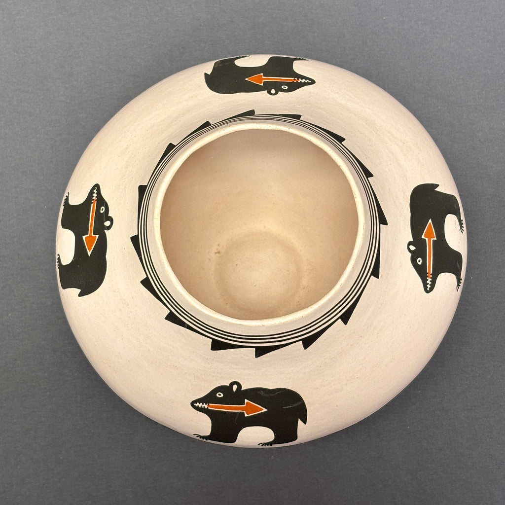 Debbie Brown Vintage Acoma Pueblo Painted Olla with Bear Fetish Design   (JM77)