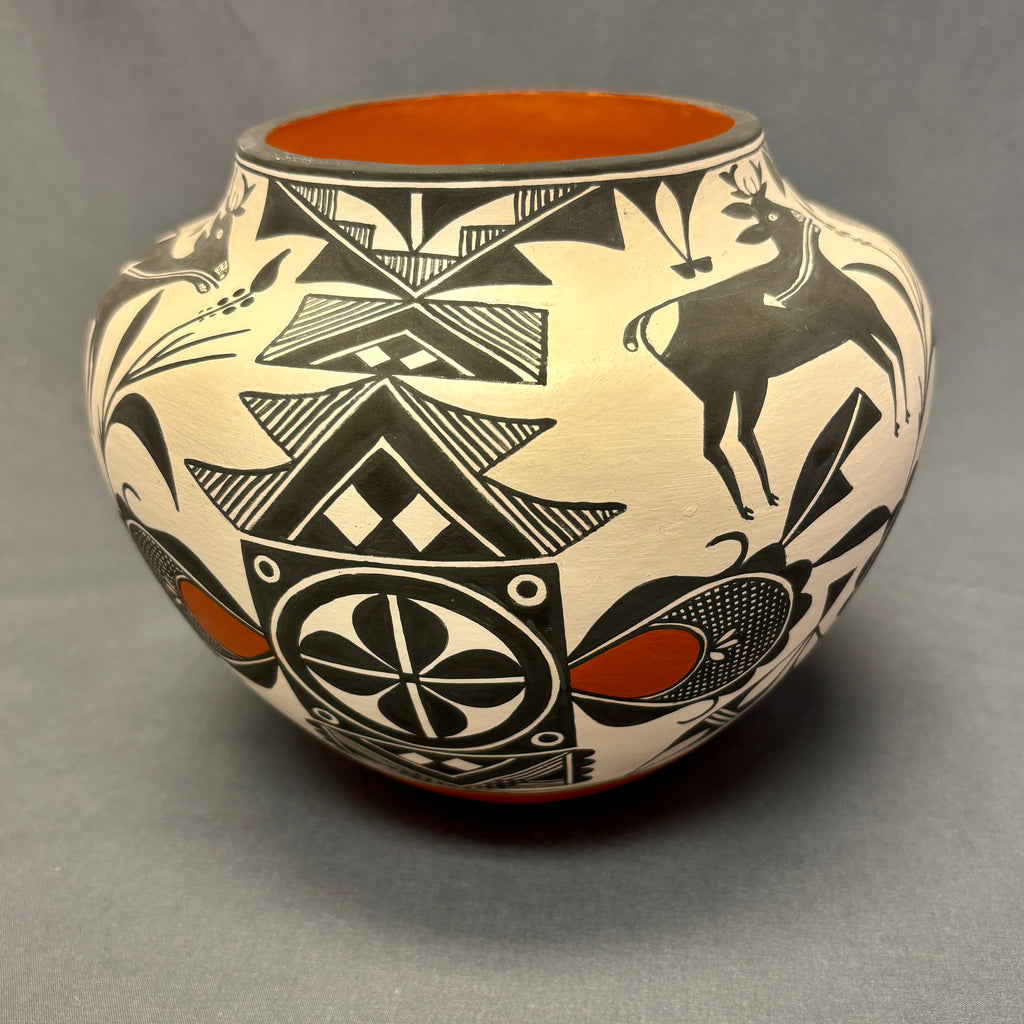 Rachel Aragon Acoma Pueblo Painted Olla with Fertility Design   (JM80)
