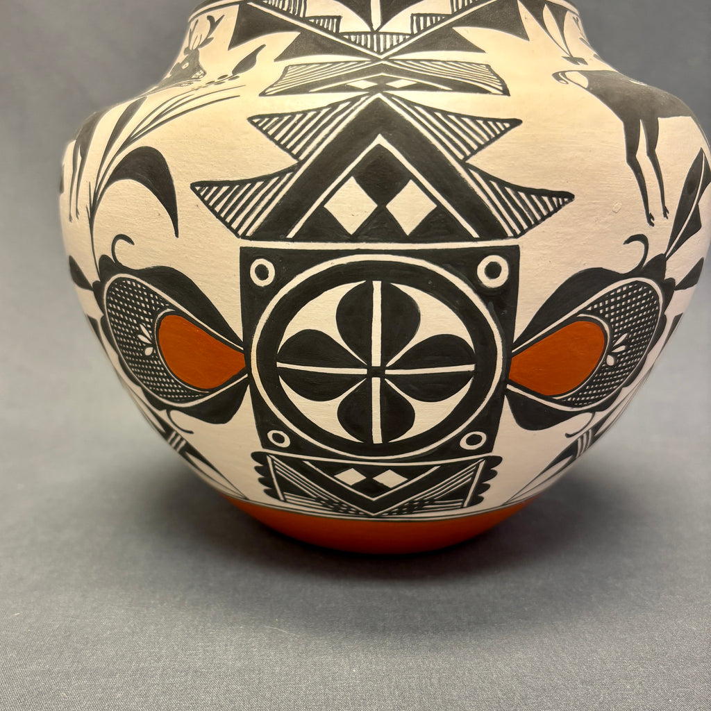 Rachel Aragon Acoma Pueblo Painted Olla with Fertility Design   (JM80)