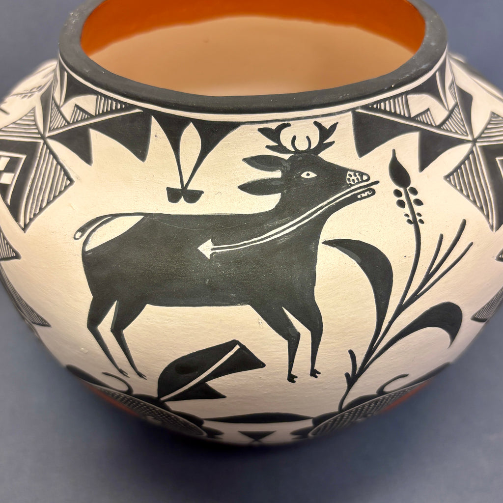 Rachel Aragon Acoma Pueblo Painted Olla with Fertility Design   (JM80)