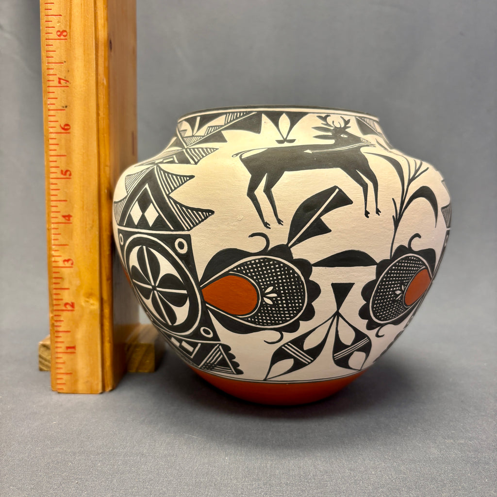 Rachel Aragon Acoma Pueblo Painted Olla with Fertility Design   (JM80)
