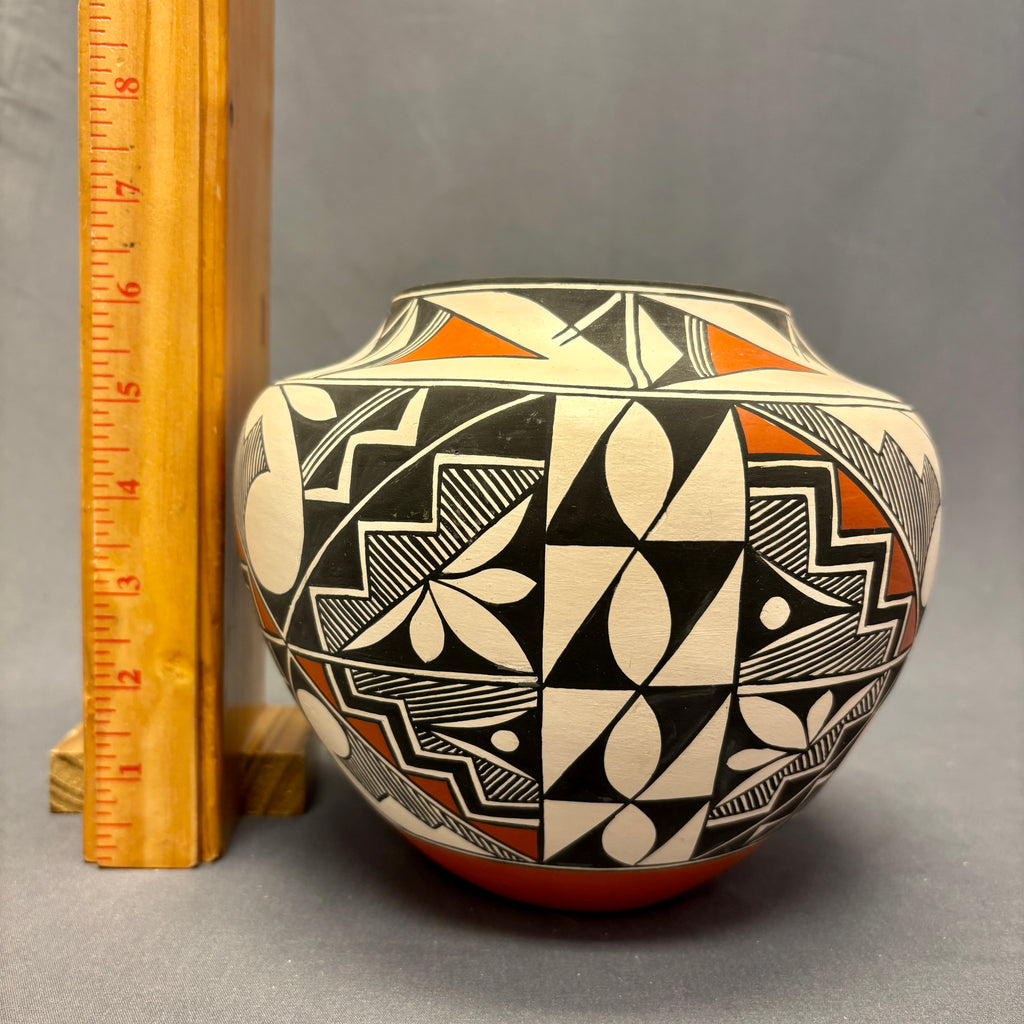 Rachel Aragon Acoma Pueblo Painted Olla with Geometric Design   (JM82)