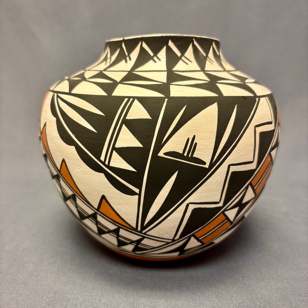 Myron Estevan Vintage Acoma Pueblo Painted Pot with Geometric Design   (JM84)