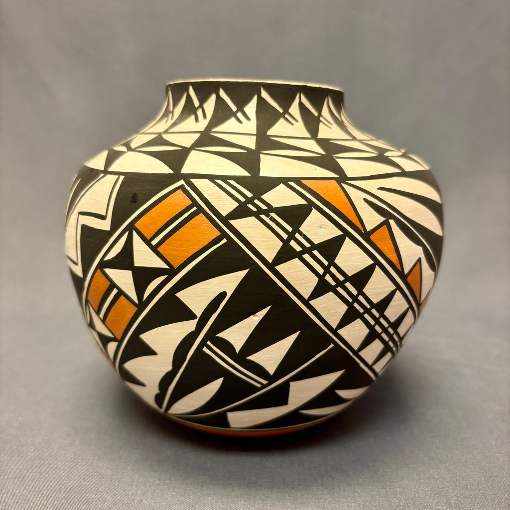 Myron Estevan Vintage Acoma Pueblo Painted Pot with Geometric Design   (JM84)
