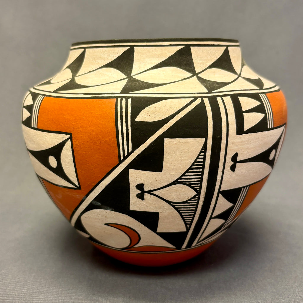 Rachel Aragon Acoma Pueblo Painted Olla with Geometric Design   (JM86)