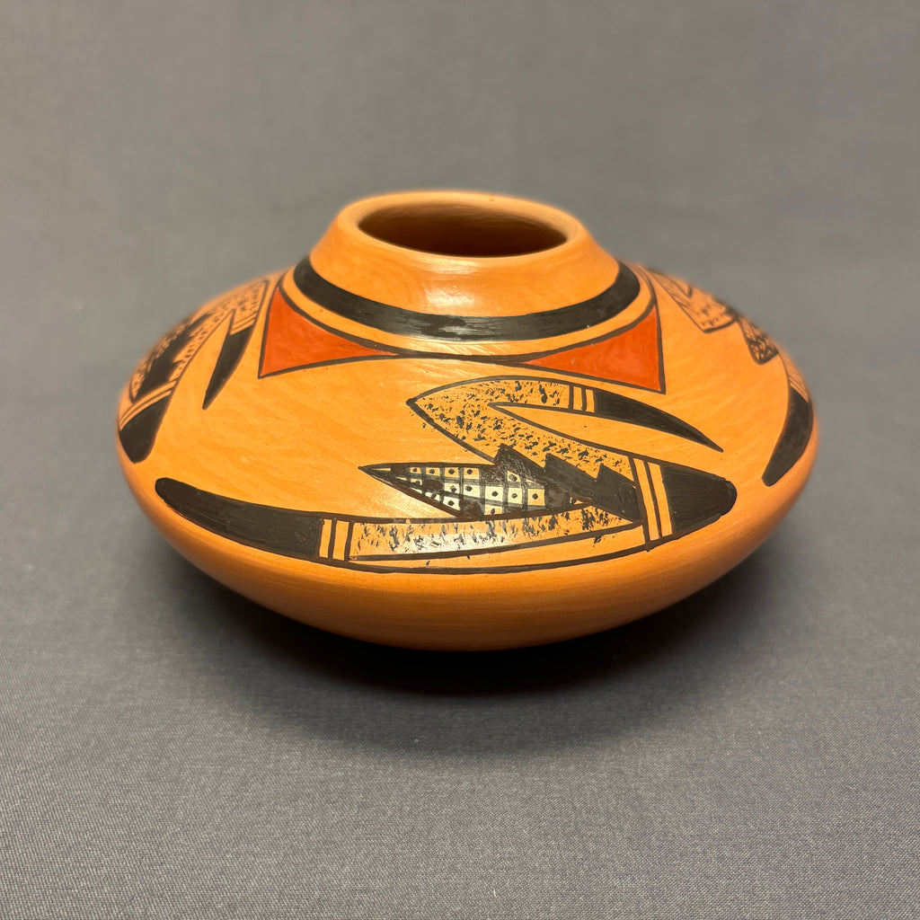 Carla Nampeyo Hopi Painted Pot with Parrot Tail Design, vintage  (JM126)